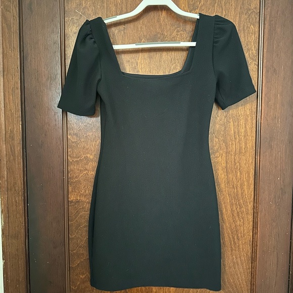 Club Monaco Ribbed Puff Sleeves Square Neck Mini Dress Size XS - Picture 4 of 6